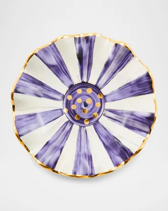 MacKenzie-Childs Violet Check Ceramic Saucer