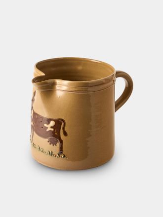Poterie d'&Eacute;vires Cows Hand-Painted Ceramic Straight-Edge Medium Jug