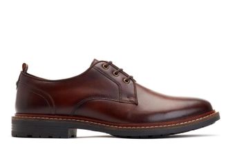 Base London Dime Mens Leather Derby Shoes - Brown - Size UK 6