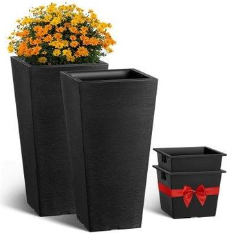 OEM Jardineras Altas De 570 Mm 2 Piezas Jardineras Grandes Para Plantas Jardineras Cuadradas C&oacute;nicas Para Porche Delantero Macetas Para Plantas De &Aacute;rboles
