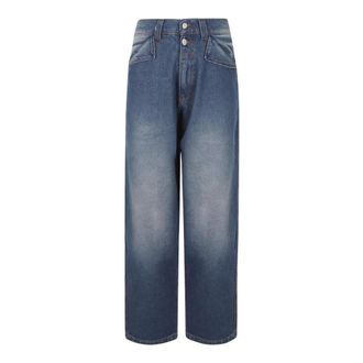 Gimaguas Loose Fit Jeans, female, Blue, W34, Back Trousers