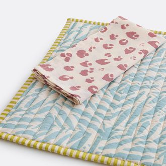 La Redoute Interieurs Set van 4 bedrukte katoenen voile servetten, LEAN