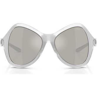 Diesel DL3010U 53mm Cat Eye Sunglasses in Cristal Metallic /Silver at Nordstrom