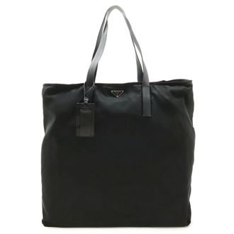 Prada Black Nero Nylon Boston Bag Shoulder Bag Tote Bag (Pre-Owned)