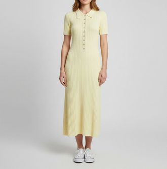 Anna Quan Anna Quan Light Yellow Rib Knit Polo Penelope Dress