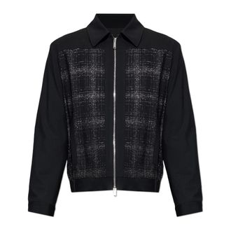 Dsquared2 Light Jackets, male, Black, Size: 2XL Wool Jacket With Lurex Thread