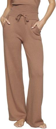 Eberjey Wide Leg Lounge Sweater Pants in Hazelnut at Nordstrom, Size X-Large