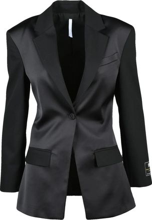 Imperial Black Polyester-Blend Fitted Blazer