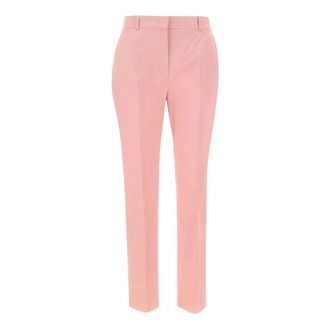 Max Mara Slim-fit Trousers, female, Pink, XS, Pink Cotton Trousers David Style