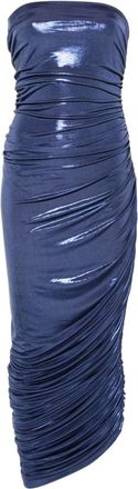 Norma Kamali Diana strapless gown - women - Spandex/Elastane/Polyester - S - Blue