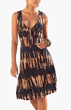 Lascana Womens Strap Detail Printed Dress in Navy Printed at Nordstrom, Size 14