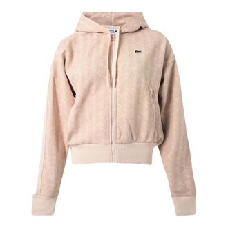 Lacoste Jacquard Monogram Hoodie - Dames - Sweatshirts & Hoodies - Roze - Maat: XS Katoen