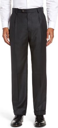 Zanella Bennett Straight Leg Pleated Dress Pants in Dark Grey1 at Nordstrom, Size 33 X Unhemmed