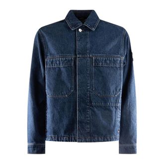 Stone Island Giacca in denim con colletto a camicia - - Jackets - Uomo - Blu - S