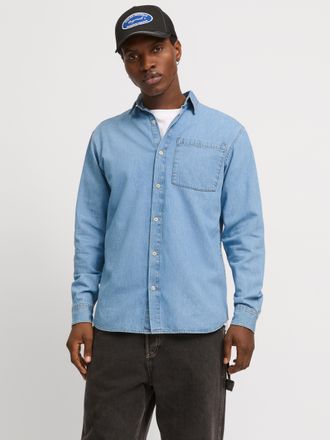Jack & Jones Jeanshemd JACK & JONES JJICREEK JJSHIRT L/S AKM 596 NOOS, Damen, Gr. XL, N-Gr, blau (blau denim pack:light blau), Web, Obermaterial: 100% Baumwolle, u