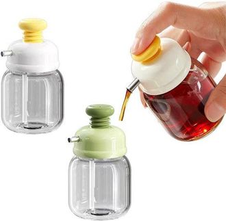 OEM 2 Mini Botellas De Vidrio Exprimibles De 100 Ml, Salsa De Soja, Vinagre Y Miel, Utensilio De Cocina