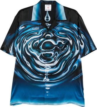 Casablanca Ripple Cuban Collar Shirt