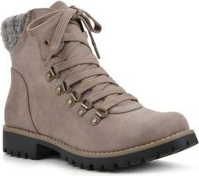 White Mountain Primed Lace-Up Boot in Taupe/Fabric at Nordstrom Rack, Size 6.5