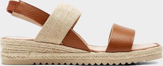 La Canadienne Rowena Leather Espadrille Wedge Sandals