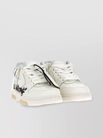Off-white leather low-top sneakers
