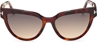 Tom Ford 57mm Cat Eye Sunglasses in Havana /Gradient Smoke at Nordstrom Rack