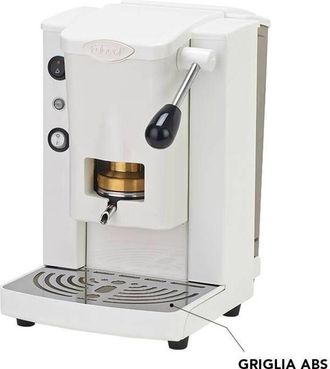 Faber Piccola Slot Basic - Cafetera Con Prensa De C&aacute;psulas De Lat&oacute;n - Marco De Metal Blanco Y Frente De Policarbonato Blanco