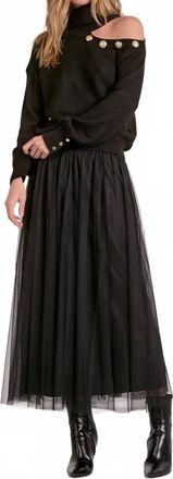Elan Open Shoulder Sweater In Black