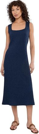 Michael Stars Sofia Square Neck Dress Womens Dress Nocturnal : XL (US 10-12), Cotton/Spandex/Viscose