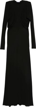 Stella McCartney Abito lungo con drappeggio - Nero