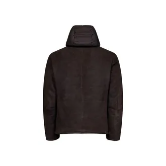 Herno Mens Brown Lambskin Shell Jacket Clothing
