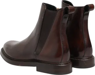 Dolce & Gabbana Brown Chelsea Leather Mid Calf Boots Mens Shoes (Pre-Owned)