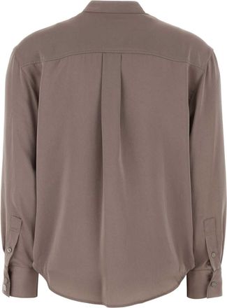 Calvin Klein Womens Satin Shirt Brown Polyester