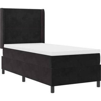 vidaXL Cama Tipo Box Spring Con Cabecera Negro 100 X 200 Cm Terciopelo Vidaxl