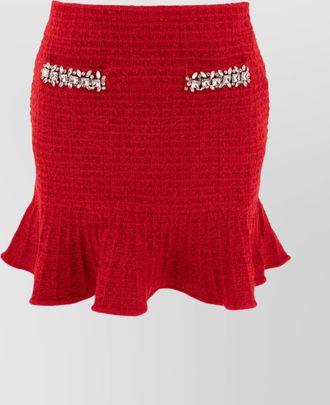 Self Portrait textured knit mini skirt