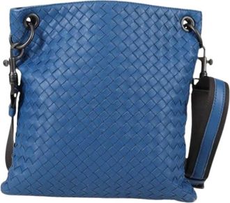 Bottega Veneta Pre-owned Cross Body Bags, female, Blue, Size: ONE SIZE Pre-owned Leather Cross Body Bag
