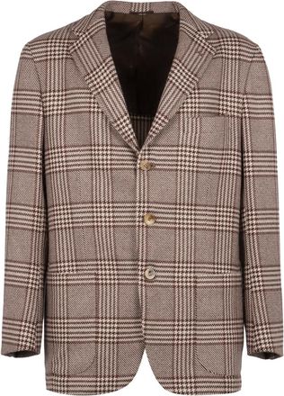Kiton Blazer a quadri - Marrone
