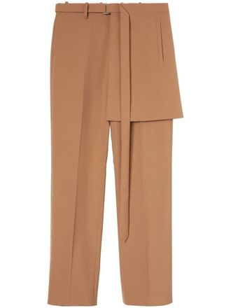 Off-white apron-detail tailored trousers - Neutrals