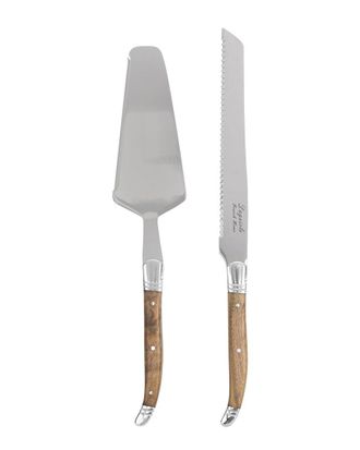 French Home Laguiole 2Pc Olive Wood Cake Knife & Pie Lifter Set
