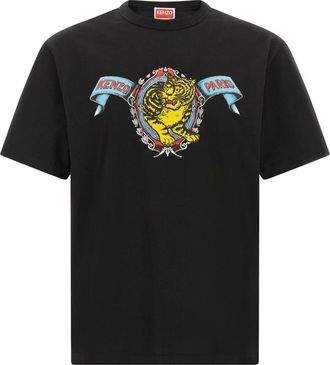 Kenzo Jumping Tiger T-shirt - Heren - T-shirts - Zwart - 2XL - Katoen - Tops