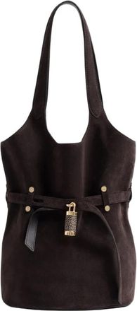 Borbonese Premiere Secchiello Small - Dames - Schoudertassen - Bruin - ONE Size - Leer - Tassen