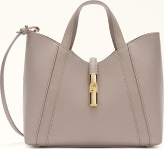 Furla Goccia Tote S Linen Night Calf Leather + Sidney Calf Leather Woman