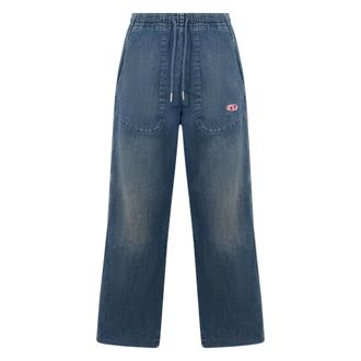 Diesel Straight Jeans, male, Blue, Size: 2XS Denim Trousers