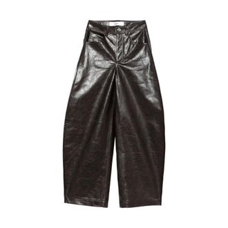 S&eacute;fr Dames, Broeken, Bruin, Maat: XS Leer