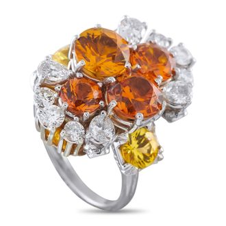 Luxury Bazaar Platinum and 18K White Gold 1.10ct Diamond and Sapphire Ring MF05-062926