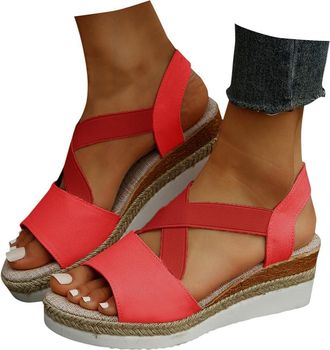 Generic Orthopedic Wedge Sandals For Women UK with Ankle Strap Arch Support Open Toe Shoes Mid Heel Bowknot Straps Espadrilles Non-Slip Summer Casual Beach Da