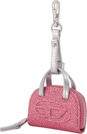 Diesel Womens 1dr Dome Charm Synthetic Leather Pink Faux Accessories Charms