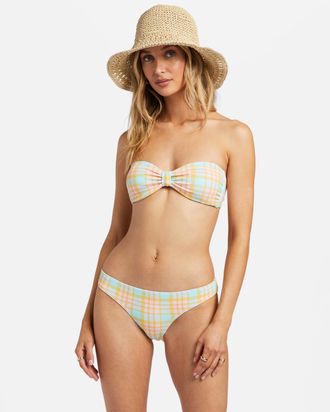 Billabong Bandeau-Bikini-Top BILLABONG Check Please, Damen, Gr. L, Cup B, bunt (multi), Obermaterial: 96% Nylon, 4% Elasthan;, Bikini-Oberteile Bandeau-Bikini-T