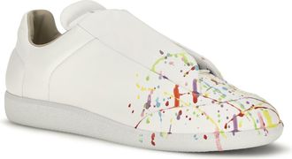 Maison Margiela Mens Future Leather Sneakers White-Multicolor White/multicolor