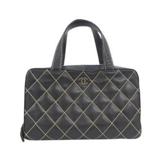 Chanel Pre-owned Handbag Pouch - Dames - Pre-owned - Zwart - Maat: ONE Size Leer