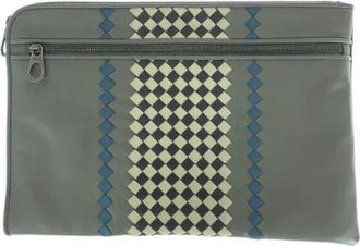 Bottega Veneta Pre-owned Clutches, male, Gray, Size: ONE SIZE Pre-owned Leather clutches